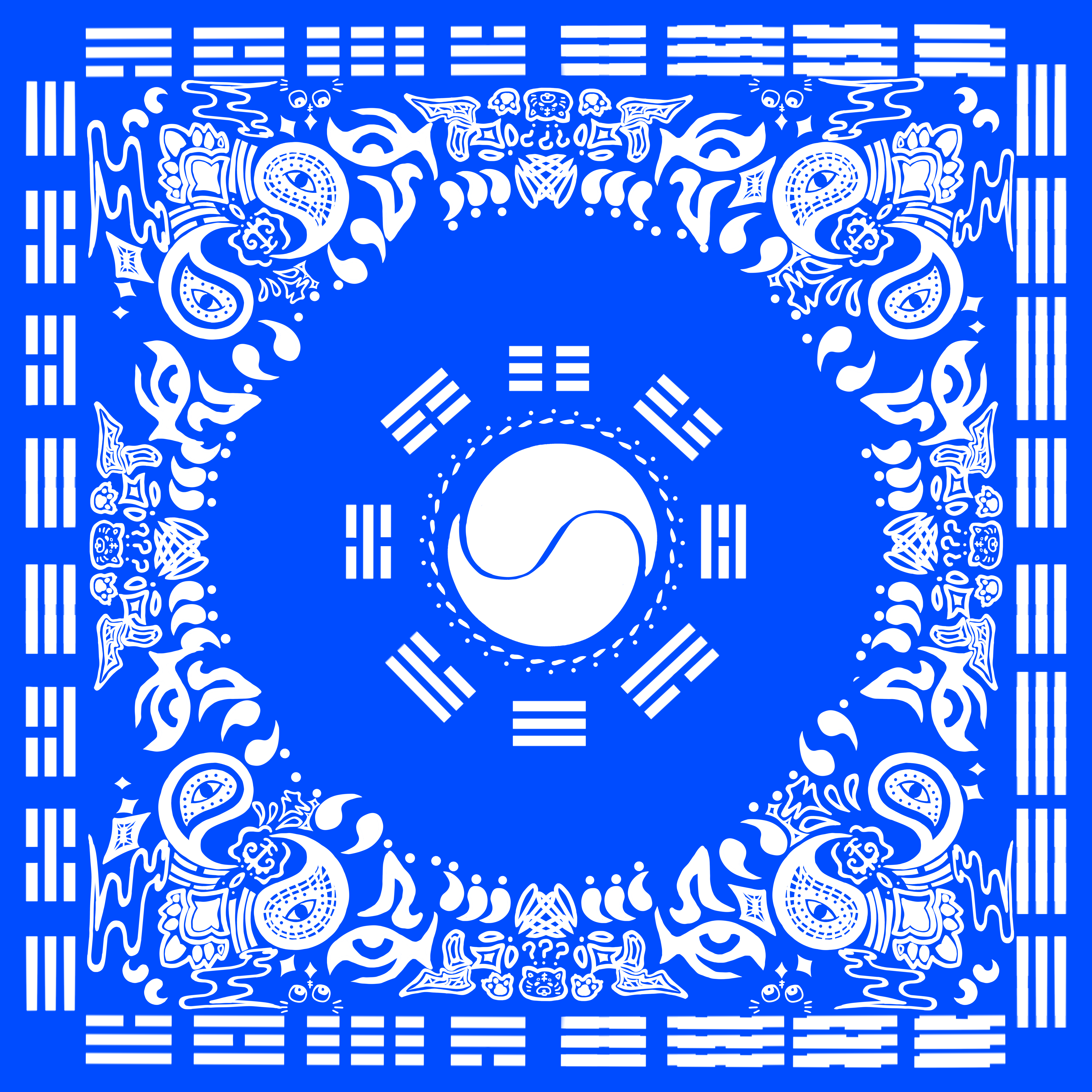 반다나 디자인 5 - 우주 테마 블루 패턴